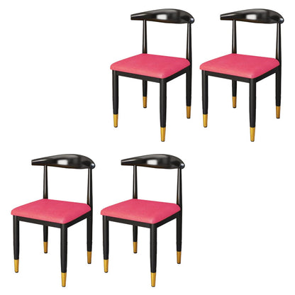 Chaise de salle à manger en métal chaise rembourrée contemporaine