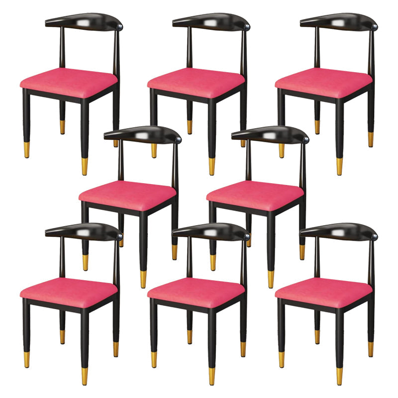 Chaise de salle à manger en métal chaise rembourrée contemporaine