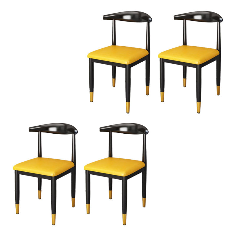 Chaise de salle à manger en métal chaise rembourrée contemporaine