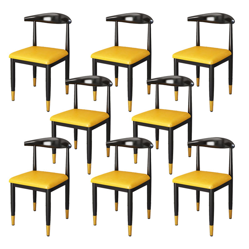 Chaise de salle à manger en métal chaise rembourrée contemporaine