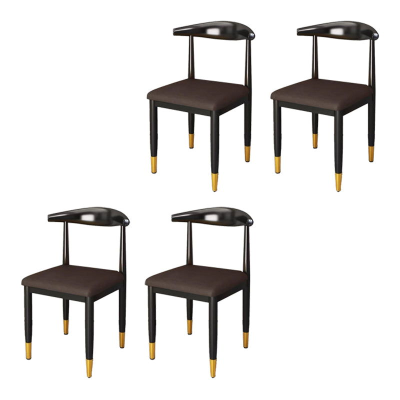 Chaise de salle à manger en métal chaise rembourrée contemporaine