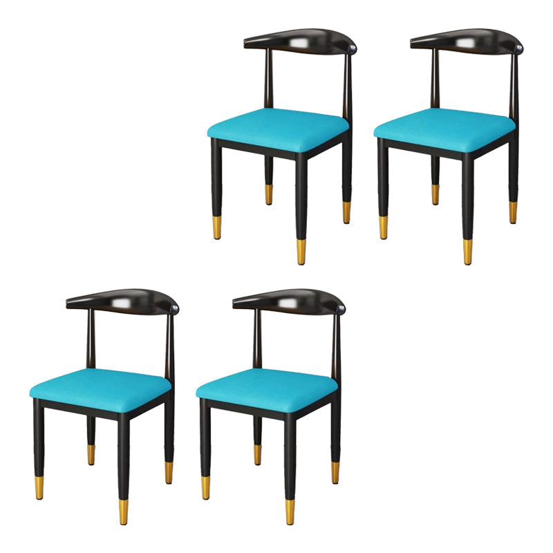 Chaise de salle à manger en métal chaise rembourrée contemporaine