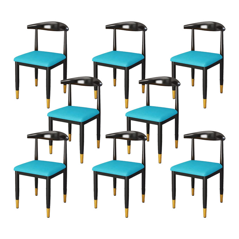 Chaise de salle à manger en métal chaise rembourrée contemporaine