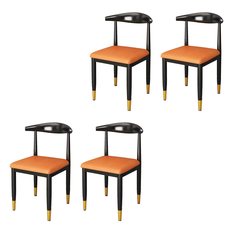 Chaise de salle à manger en métal chaise rembourrée contemporaine