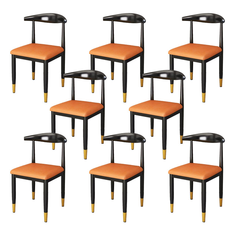 Chaise de salle à manger en métal chaise rembourrée contemporaine