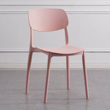 Indoor Plastic Dining Armless Chair Kitchen Open Back Side Chair