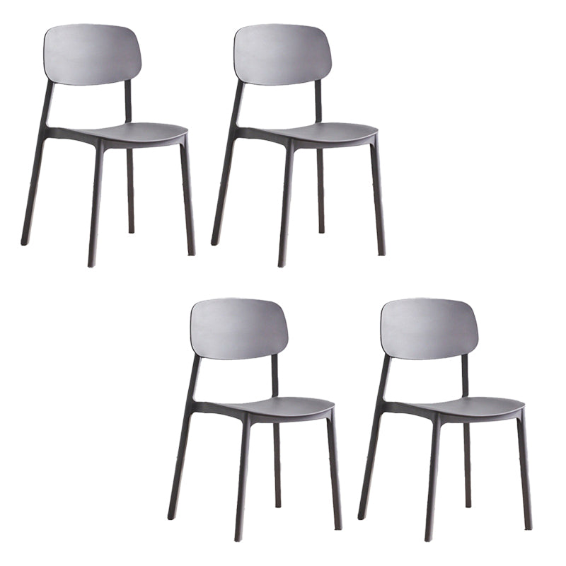 Indoor Plastic Dining Armless Chair Kitchen Open Back Side Chair