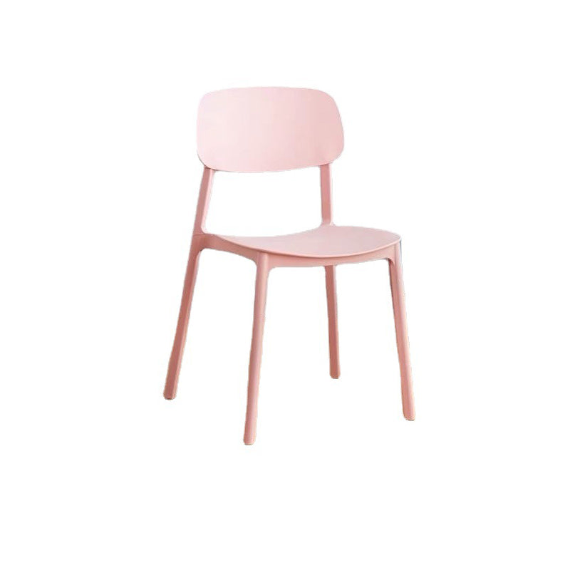 Indoor Plastic Dining Armless Chair Kitchen Open Back Side Chair
