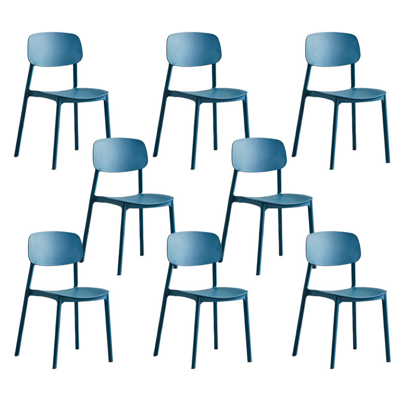 Indoor Plastic Dining Armless Chair Kitchen Open Back Side Chair