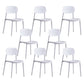 Indoor Plastic Dining Armless Chair Kitchen Open Back Side Chair