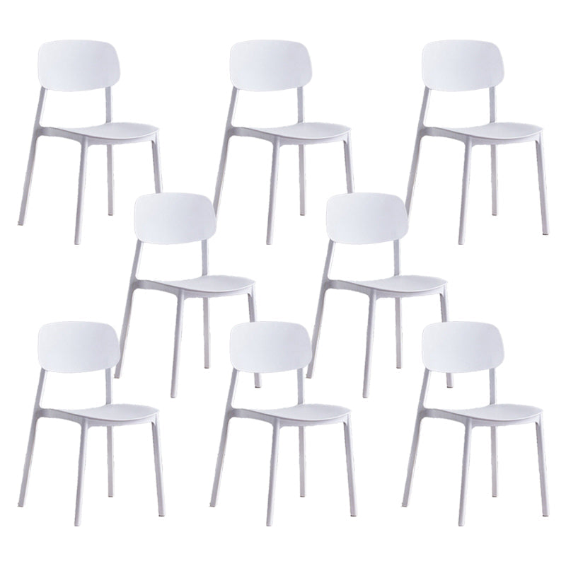 Indoor Plastic Dining Armless Chair Kitchen Open Back Side Chair