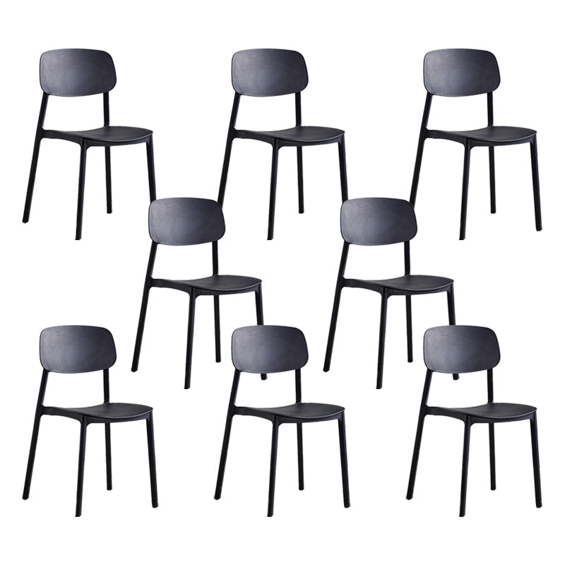 Indoor Plastic Dining Armless Chair Kitchen Open Back Side Chair