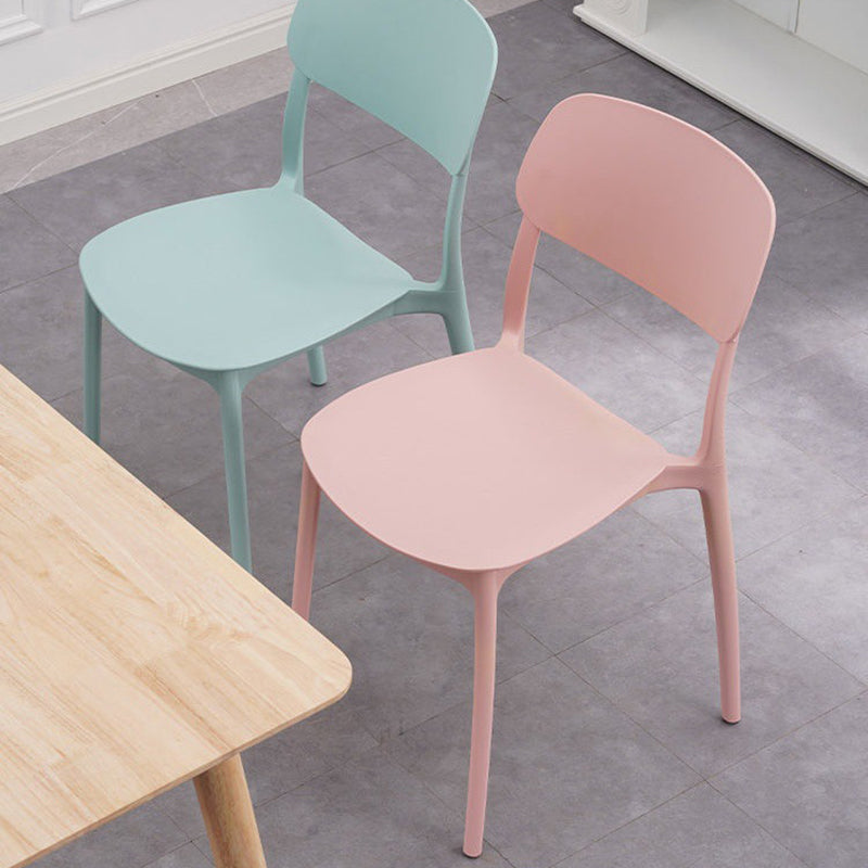 Indoor Plastic Dining Armless Chair Kitchen Open Back Side Chair