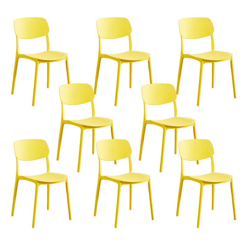 Indoor Plastic Dining Armless Chair Kitchen Open Back Side Chair
