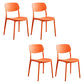 Indoor Plastic Dining Armless Chair Kitchen Open Back Side Chair