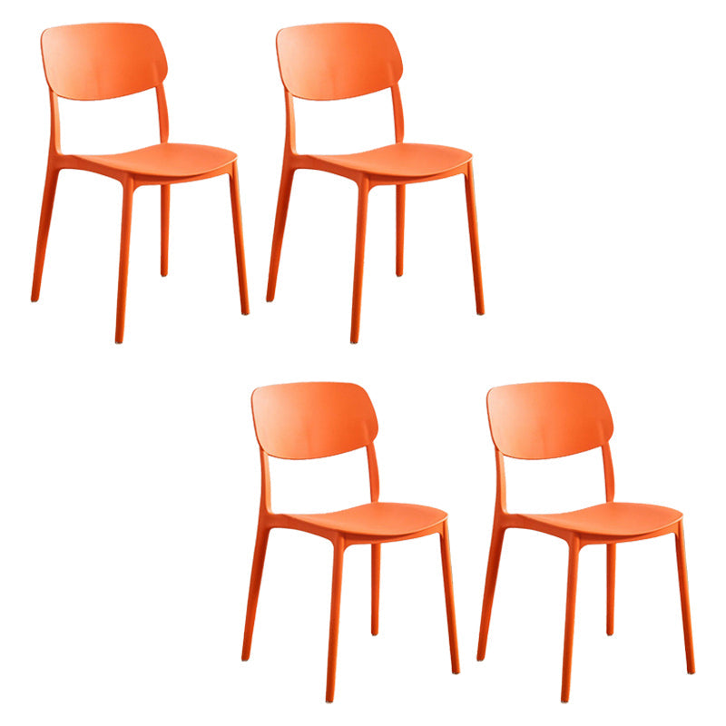 Indoor Plastic Dining Armless Chair Kitchen Open Back Side Chair