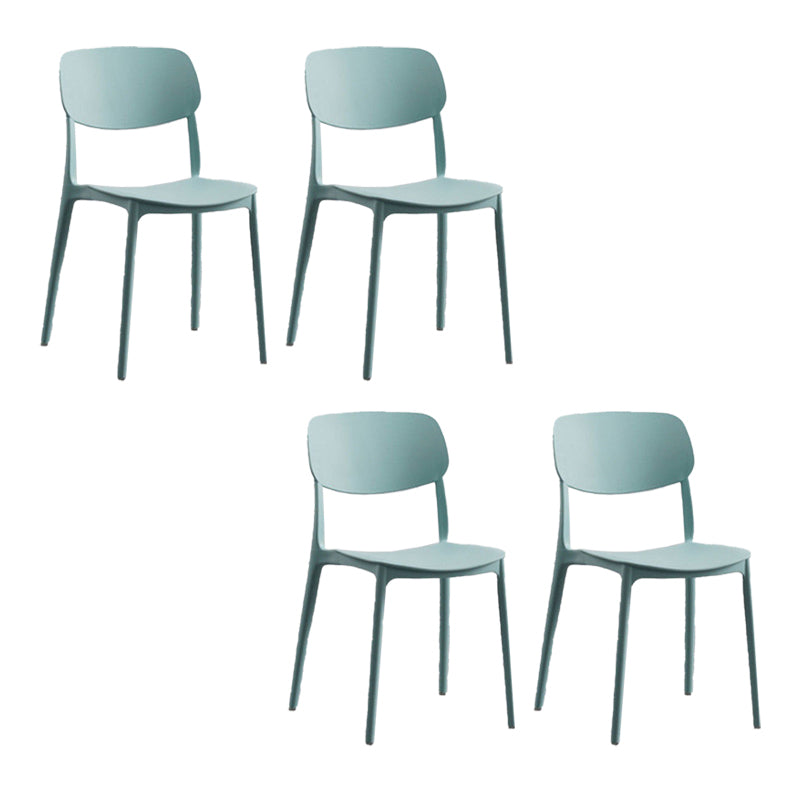 Indoor Plastic Dining Armless Chair Kitchen Open Back Side Chair