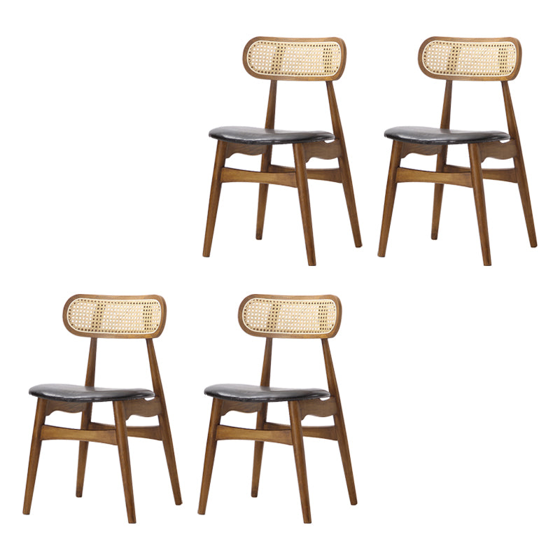 Eigentijdse open rug eetkamerstoel indoor-outdoor massief houten zijstoel