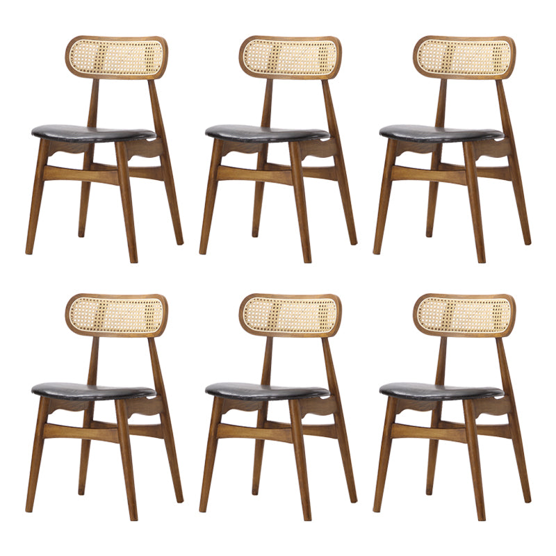 Eigentijdse open rug eetkamerstoel indoor-outdoor massief houten zijstoel