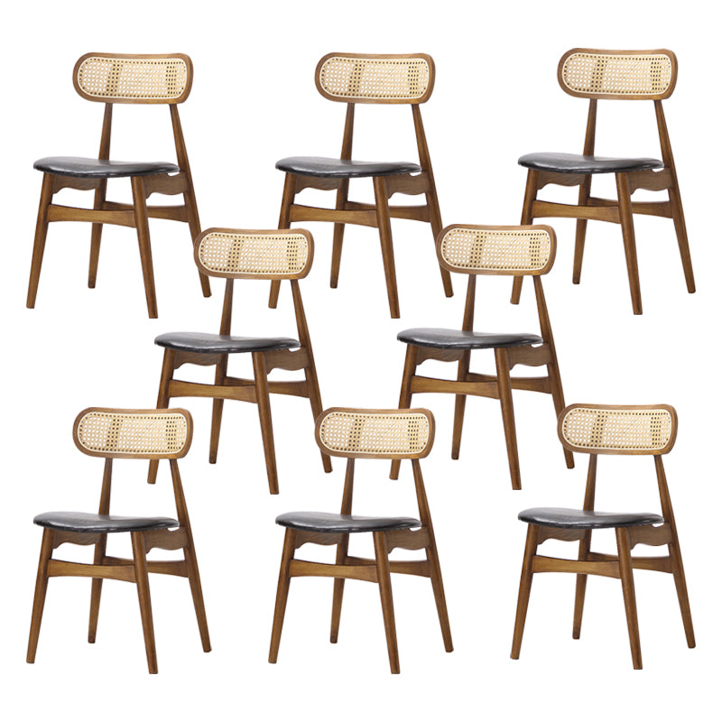 Eigentijdse open rug eetkamerstoel indoor-outdoor massief houten zijstoel