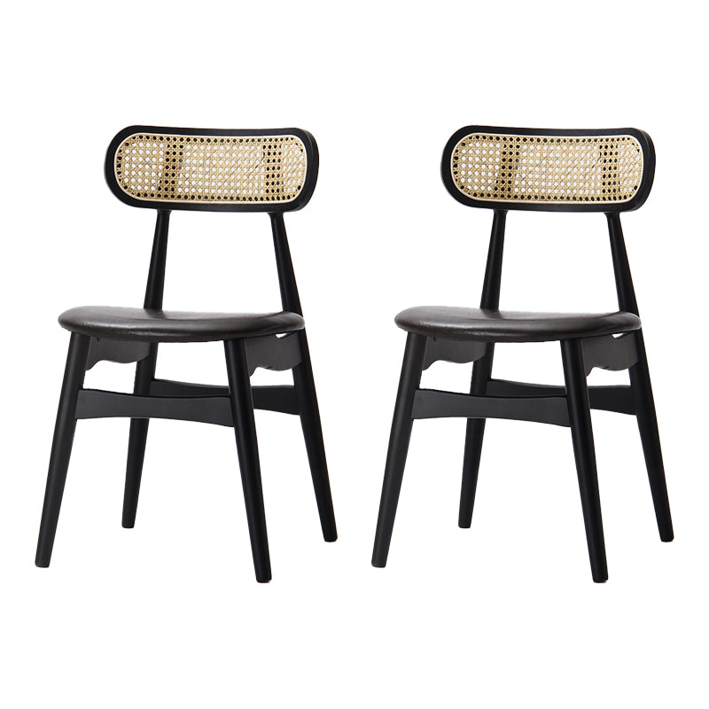 Eigentijdse open rug eetkamerstoel indoor-outdoor massief houten zijstoel