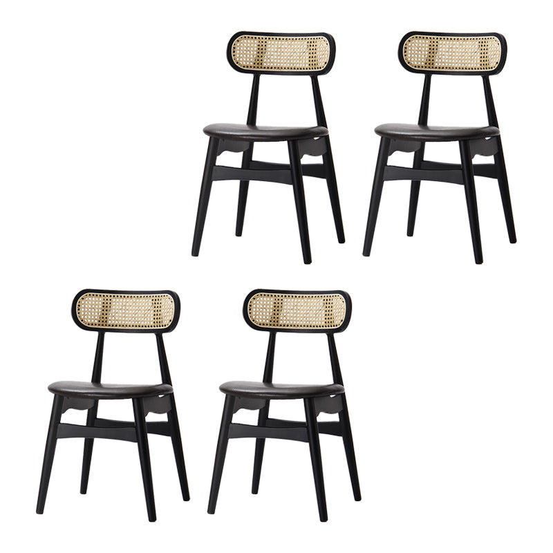 Eigentijdse open rug eetkamerstoel indoor-outdoor massief houten zijstoel