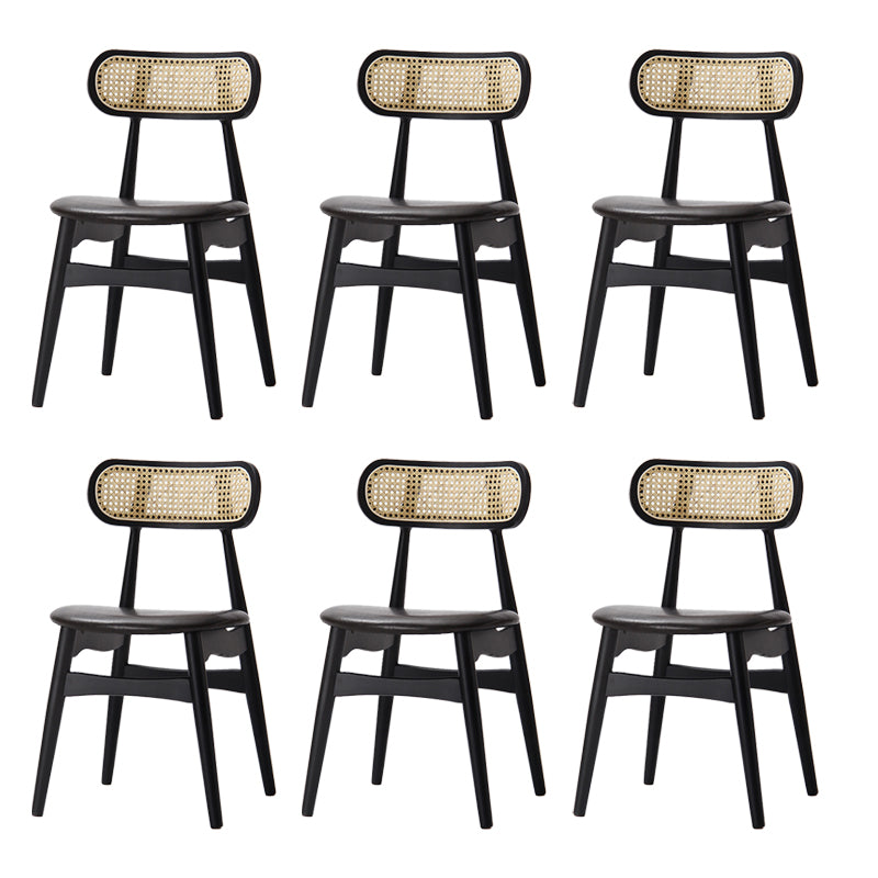 Eigentijdse open rug eetkamerstoel indoor-outdoor massief houten zijstoel