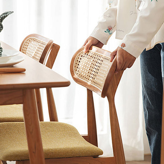 現代的なオープンバックダイニングチェア屋内屋外ソリッドウッドサイドチェア