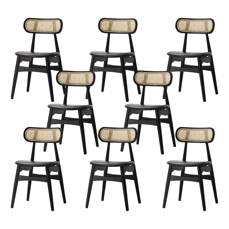 Eigentijdse open rug eetkamerstoel indoor-outdoor massief houten zijstoel