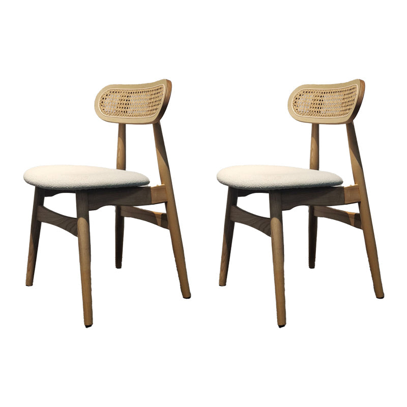 Eigentijdse open rug eetkamerstoel indoor-outdoor massief houten zijstoel