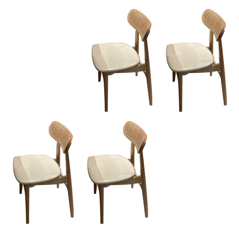 Eigentijdse open rug eetkamerstoel indoor-outdoor massief houten zijstoel