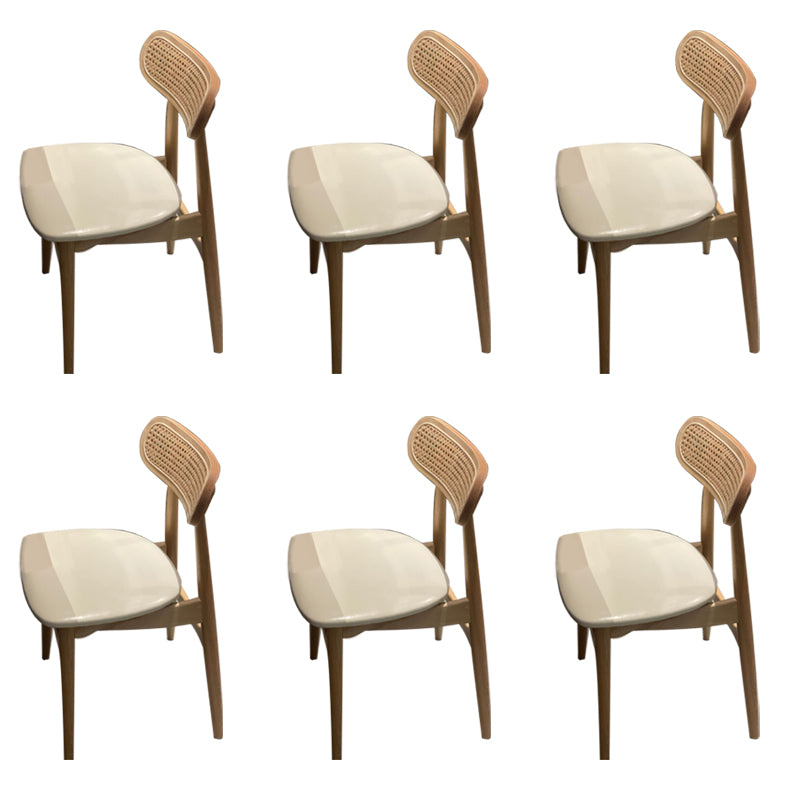 Eigentijdse open rug eetkamerstoel indoor-outdoor massief houten zijstoel