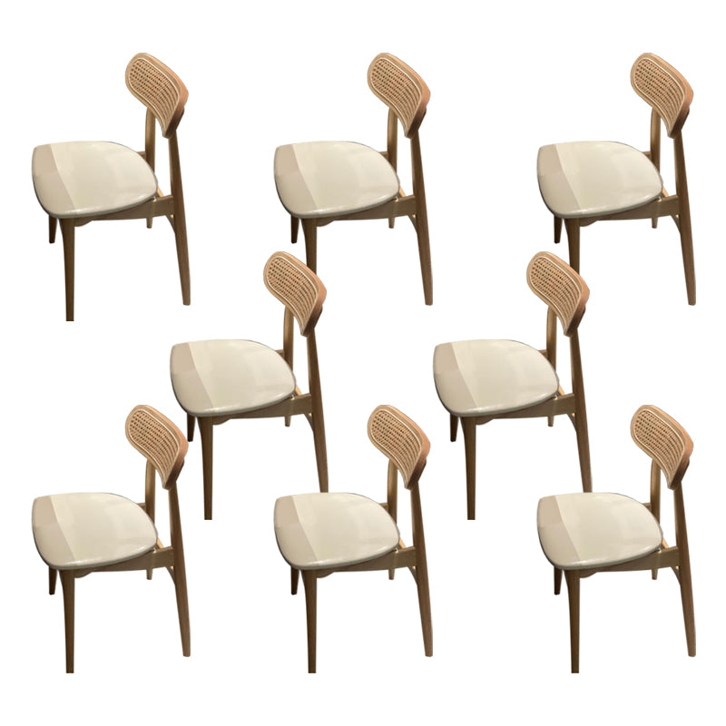 Eigentijdse open rug eetkamerstoel indoor-outdoor massief houten zijstoel