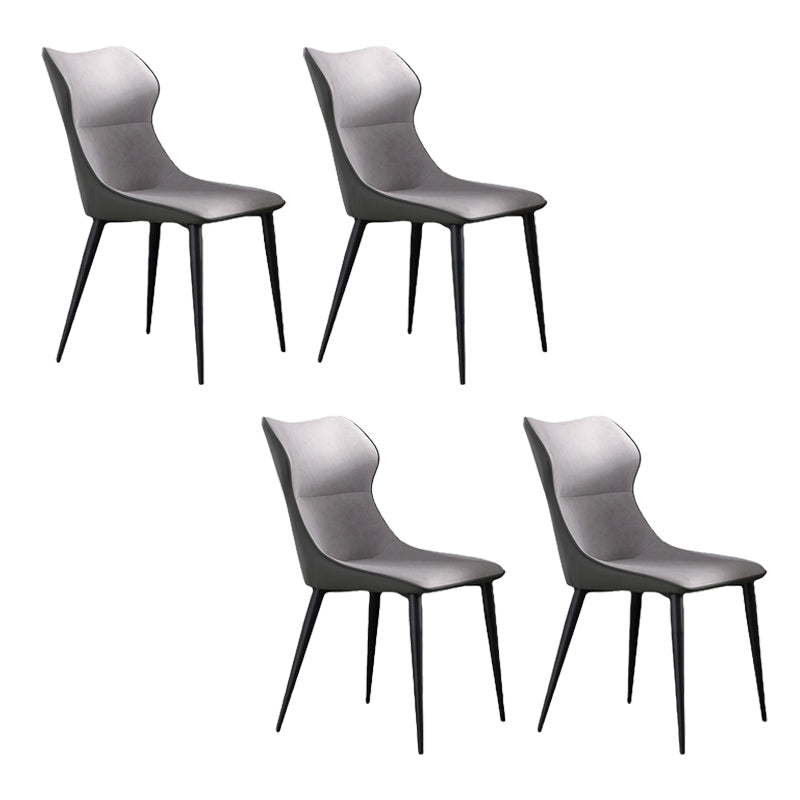 Silla lateral de cuero sintética silla de interior sin brazo contemporánea