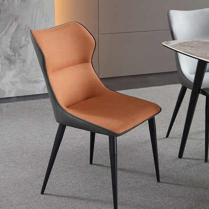 Silla lateral de cuero sintética silla de interior sin brazo contemporánea