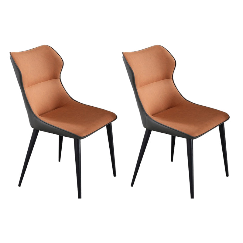 Silla lateral de cuero sintética silla de interior sin brazo contemporánea