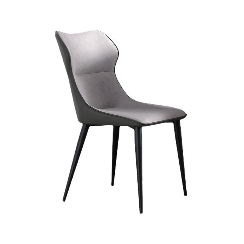 Silla lateral de cuero sintética silla de interior sin brazo contemporánea