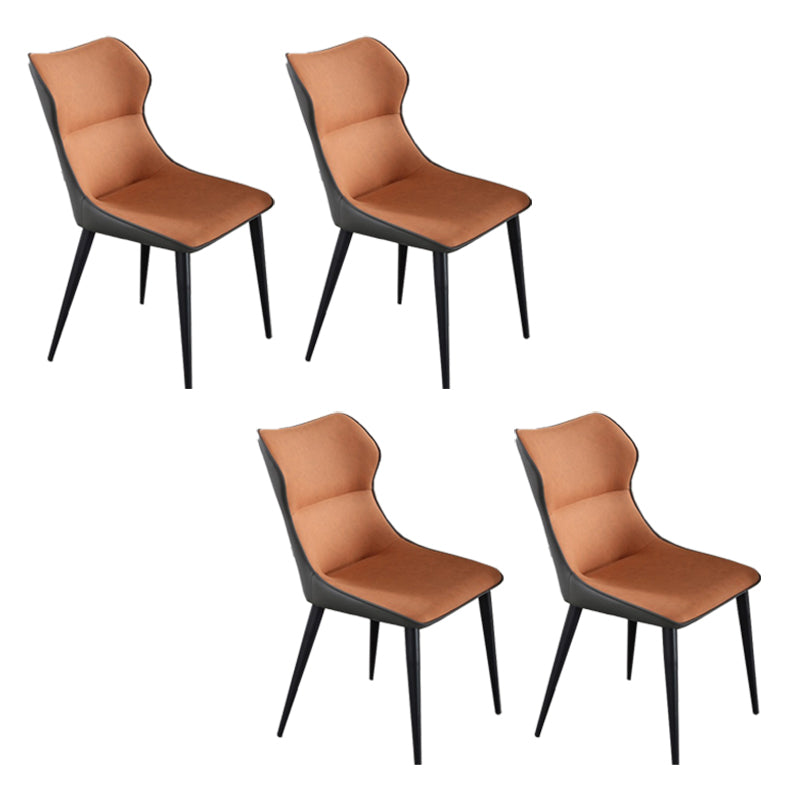 Silla lateral de cuero sintética silla de interior sin brazo contemporánea