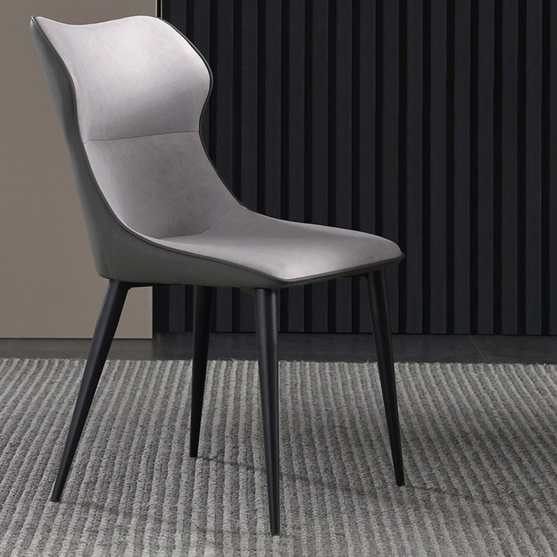 Silla lateral de cuero sintética silla de interior sin brazo contemporánea