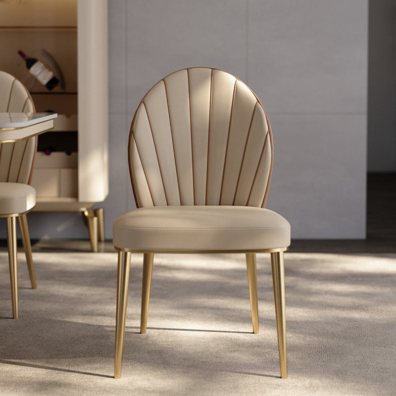 グラムダイニングルームパーソンズ椅子布張りの椅子付き金属製の脚