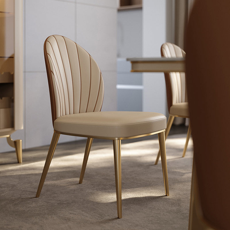 グラムダイニングルームパーソンズ椅子布張りの椅子付き金属製の脚