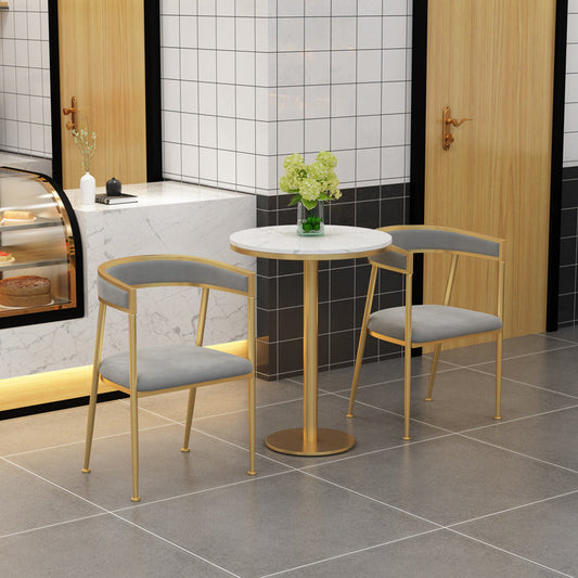 Sedia da pranzo in velluto glam cucina cucina in un braccio imbottito interno