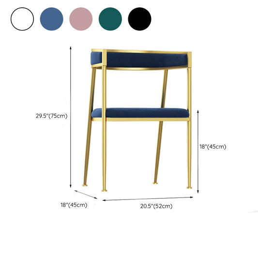 Sedia da pranzo in velluto glam cucina cucina in un braccio imbottito interno