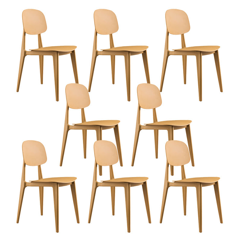 Kitchen Plastic Dining Armless Chair Stacking Dining Room Chair Tan 8 Piece Set Clearhalo 'Dining Chairs' 'Dining Tables & Seating' 'dining_chair' 'furn' 'furn_dining_chair' 'Furniture' 'Kitchen & Dining Furniture' 6575853