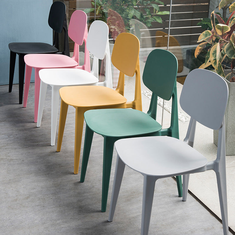 Kitchen Plastic Dining Armless Chair Stacking Dining Room Chair Clearhalo 'Dining Chairs' 'Dining Tables & Seating' 'dining_chair' 'furn' 'furn_dining_chair' 'Furniture' 'Kitchen & Dining Furniture' 6575855