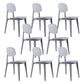 Kitchen Plastic Dining Armless Chair Stacking Dining Room Chair Grey 8 Piece Set Clearhalo 'Dining Chairs' 'Dining Tables & Seating' 'dining_chair' 'furn' 'furn_dining_chair' 'Furniture' 'Kitchen & Dining Furniture' 6575859