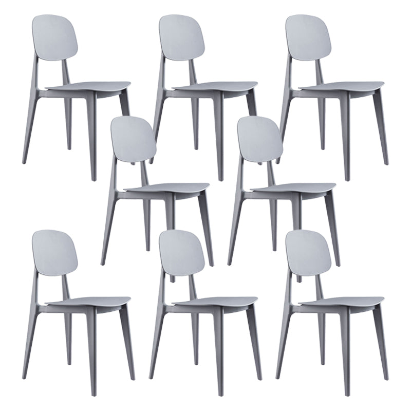 Kitchen Plastic Dining Armless Chair Stacking Dining Room Chair Grey 8 Piece Set Clearhalo 'Dining Chairs' 'Dining Tables & Seating' 'dining_chair' 'furn' 'furn_dining_chair' 'Furniture' 'Kitchen & Dining Furniture' 6575859