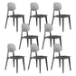 Kitchen Plastic Dining Armless Chair Stacking Dining Room Chair Black 8 Piece Set Clearhalo 'Dining Chairs' 'Dining Tables & Seating' 'dining_chair' 'furn' 'furn_dining_chair' 'Furniture' 'Kitchen & Dining Furniture' 6575863