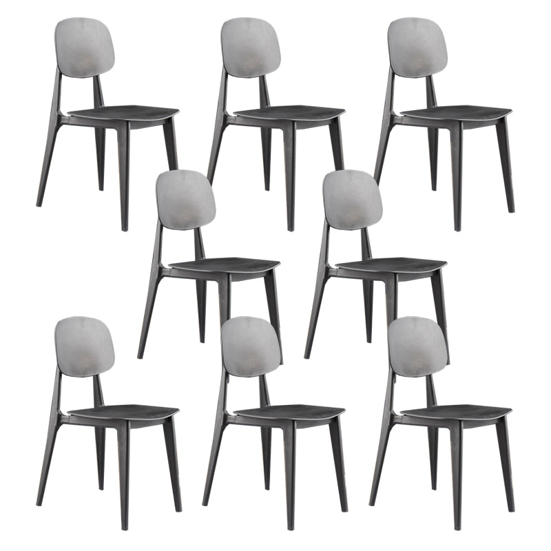 Kitchen Plastic Dining Armless Chair Stacking Dining Room Chair Black 8 Piece Set Clearhalo 'Dining Chairs' 'Dining Tables & Seating' 'dining_chair' 'furn' 'furn_dining_chair' 'Furniture' 'Kitchen & Dining Furniture' 6575863