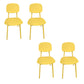 Kitchen Plastic Dining Armless Chair Stacking Dining Room Chair Yellow 4 Piece Set Clearhalo 'Dining Chairs' 'Dining Tables & Seating' 'dining_chair' 'furn' 'furn_dining_chair' 'Furniture' 'Kitchen & Dining Furniture' 6575865